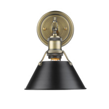  3306-BA1 AB-BLK - Orwell 1-Light Bath Vanity in Aged Brass with Matte Black